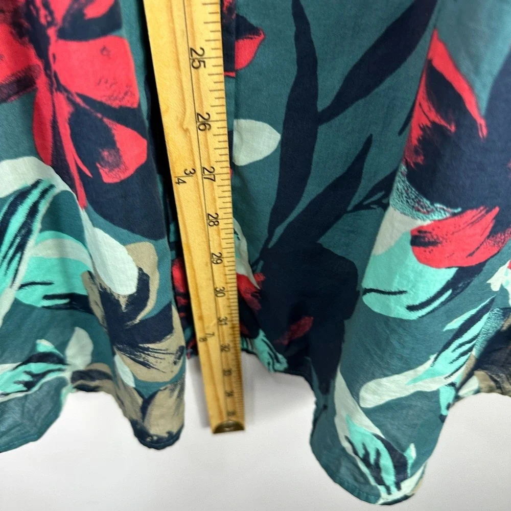 Banana Republic Button Up Shirt‎ Mens XXL Blue Floral Slim Fit Tropical Vacation